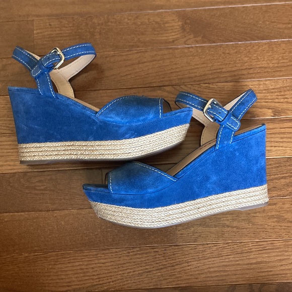 Prada Blue Suede Espadrille Sandals 3XZ170 Size 9 | 40 - Picture 4 of 5